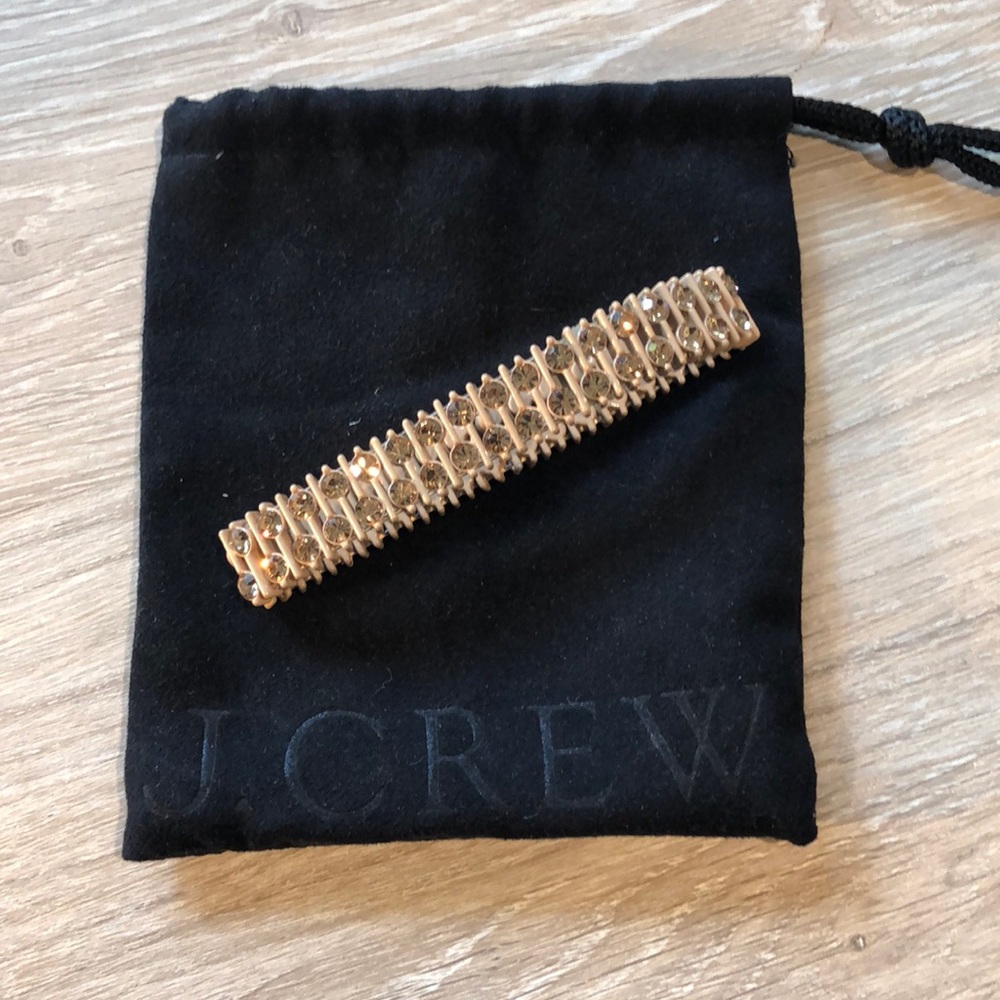 J.Crew Dark Creme Stretch Rhinestone Bracelet